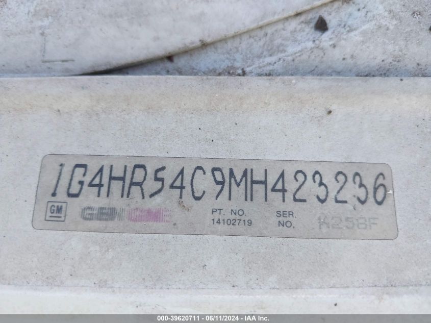 1991 Buick Lesabre Limited VIN: 1G4HR54C9MH423236 Lot: 39620711