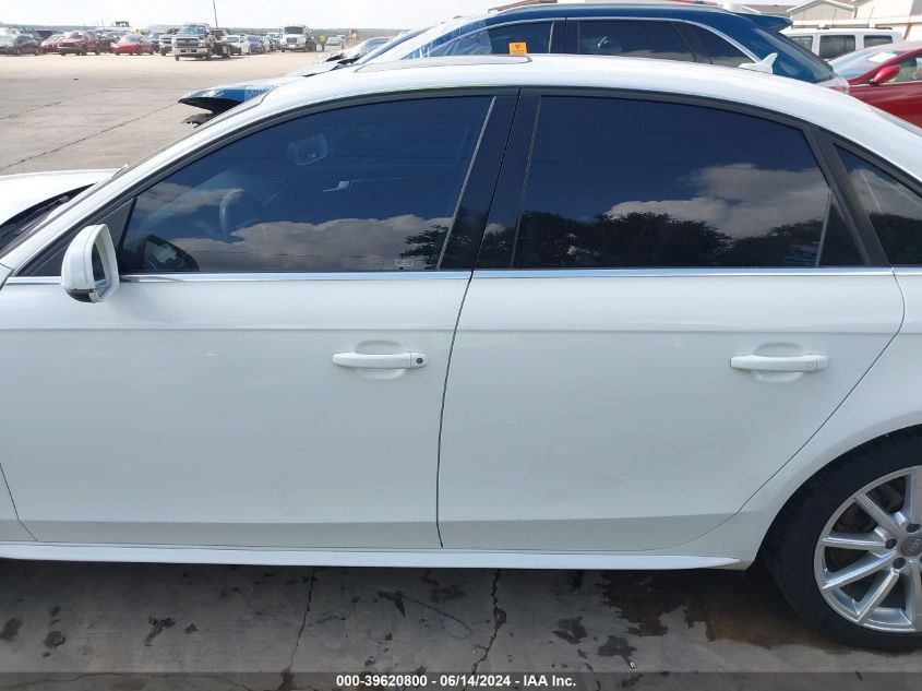 2014 Audi A4 2.0T Premium VIN: WAUFFAFL4EN000834 Lot: 39620800