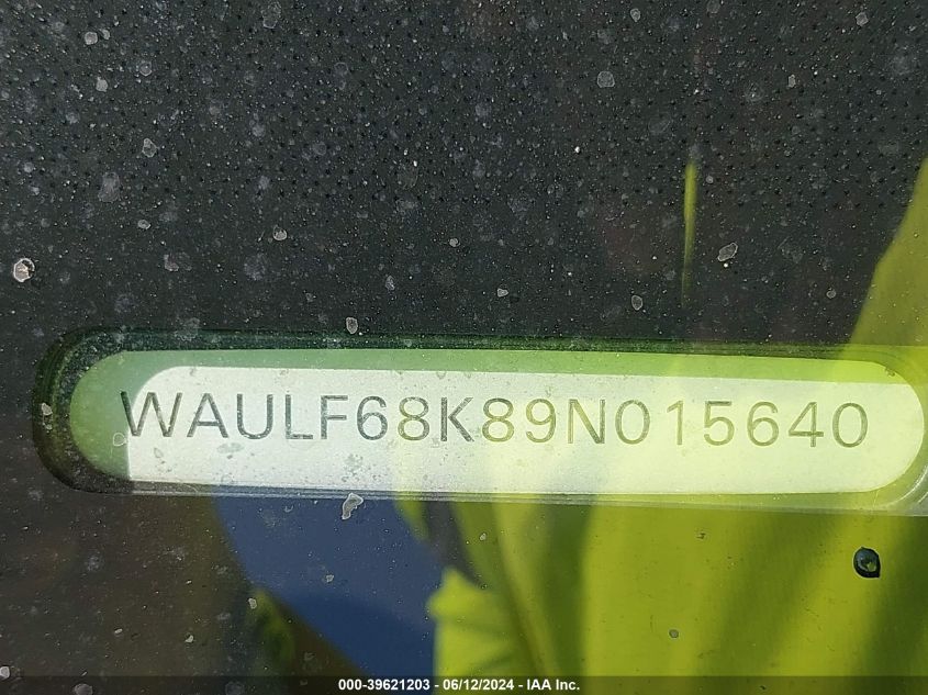 2009 Audi A4 2.0T Premium VIN: WAULF68K89N015640 Lot: 39621203