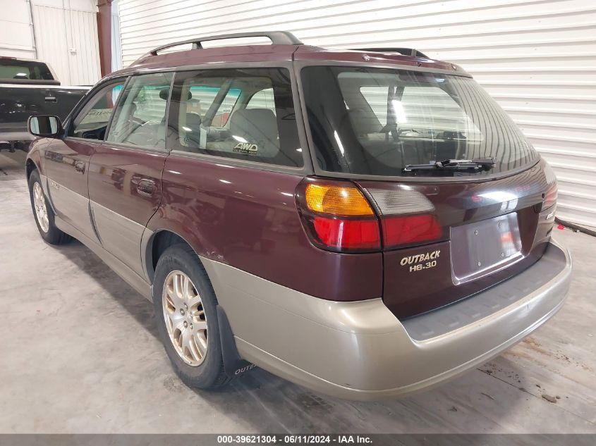 2001 Subaru Outback H6-3.0 VIN: 4S3BH806317618605 Lot: 39621304