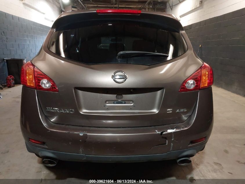 2009 Nissan Murano S VIN: JN8AZ18W09W116337 Lot: 39621604