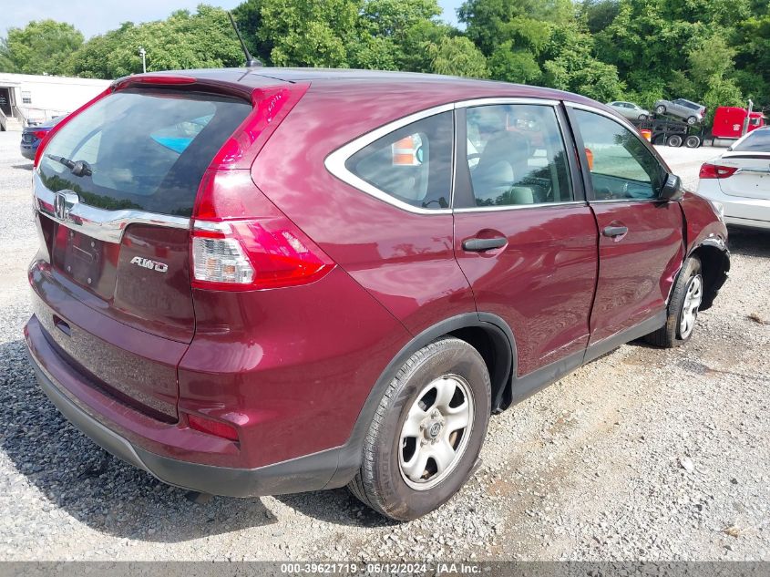 2015 Honda Cr-V Lx VIN: 5J6RM4H31FL058430 Lot: 39621719