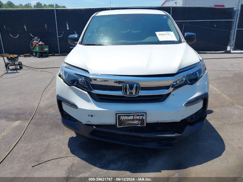 2019 Honda Pilot Lx VIN: 5FNYF6H12KB086305 Lot: 39621767