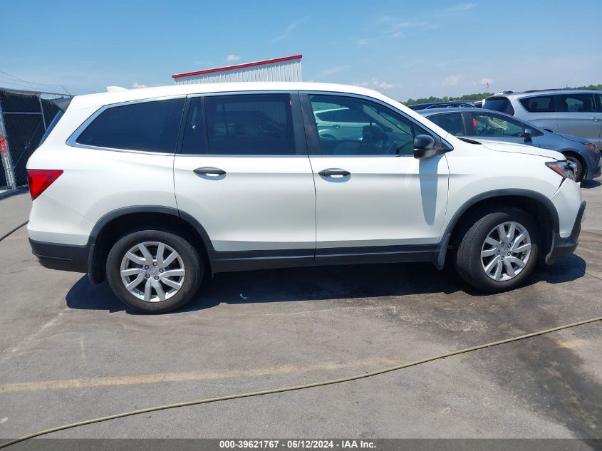2019 Honda Pilot Lx VIN: 5FNYF6H12KB086305 Lot: 39621767