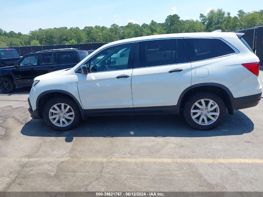 2019 Honda Pilot Lx VIN: 5FNYF6H12KB086305 Lot: 39621767