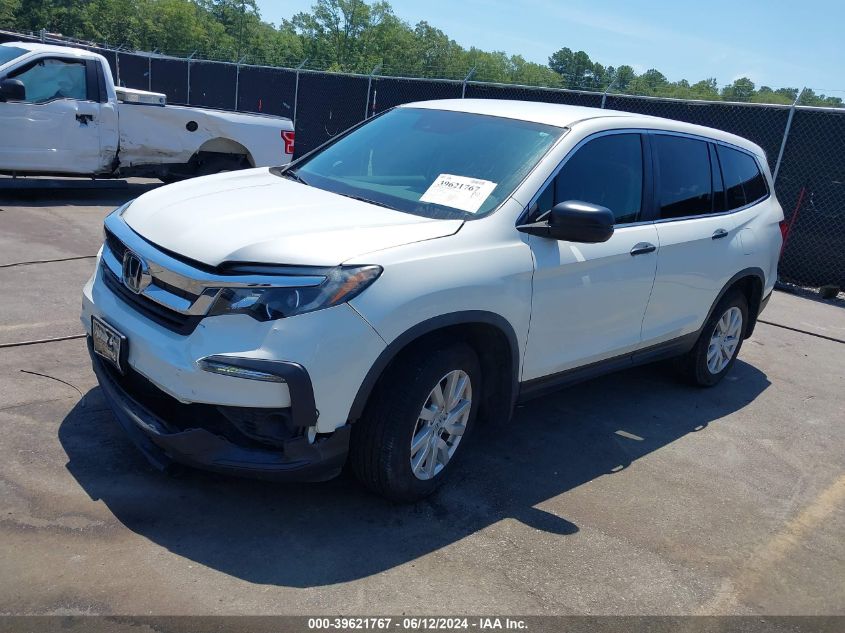 2019 Honda Pilot Lx VIN: 5FNYF6H12KB086305 Lot: 39621767