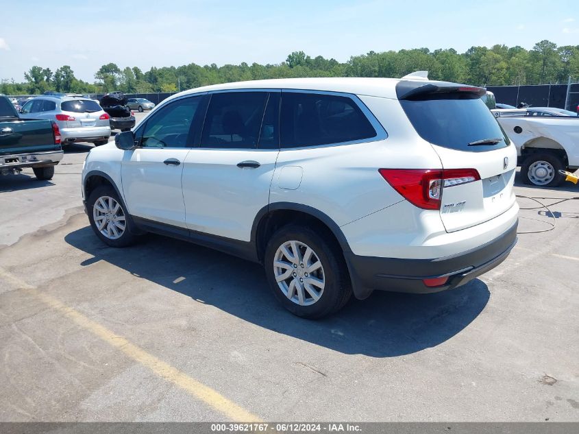 2019 Honda Pilot Lx VIN: 5FNYF6H12KB086305 Lot: 39621767