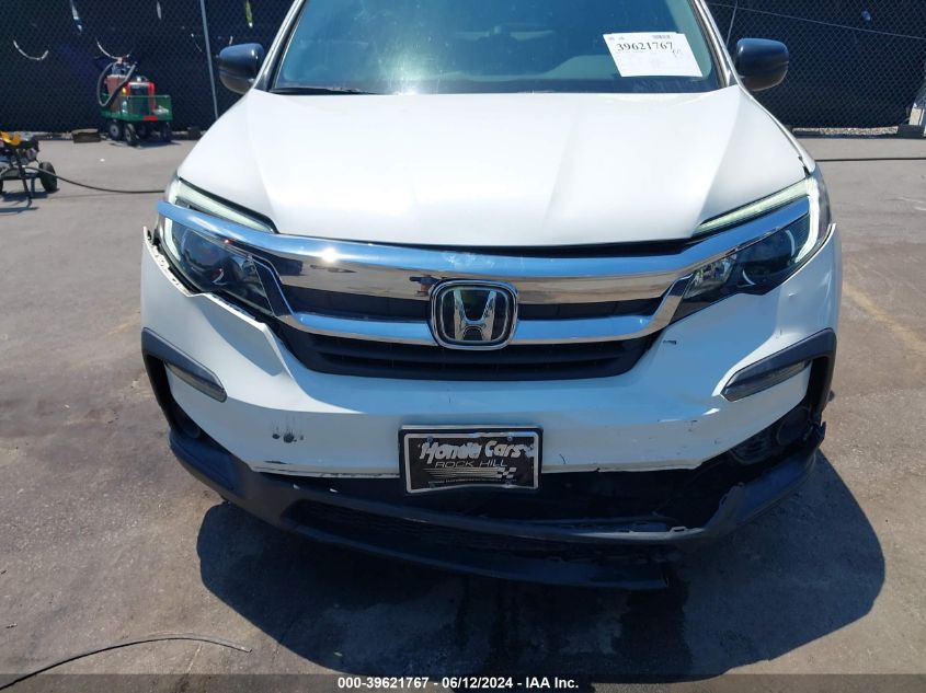 2019 Honda Pilot Lx VIN: 5FNYF6H12KB086305 Lot: 39621767