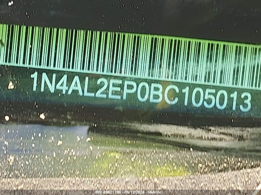 2011 Nissan Altima S VIN: 1N4AL2EP0BC105013 Lot: 39621796