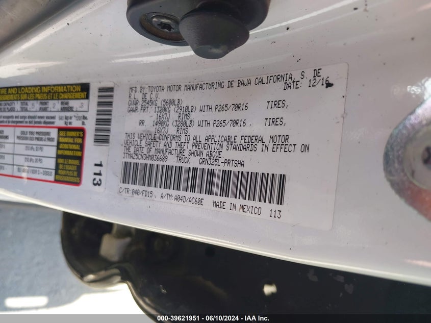 2017 TOYOTA TACOMA TRD OFF ROAD - 3TMAZ5CN3HM036689