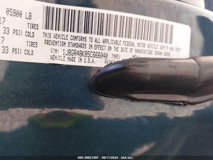 2005 Jeep Grand Cherokee Laredo VIN: 1J8GR48K85C666040 Lot: 39621997