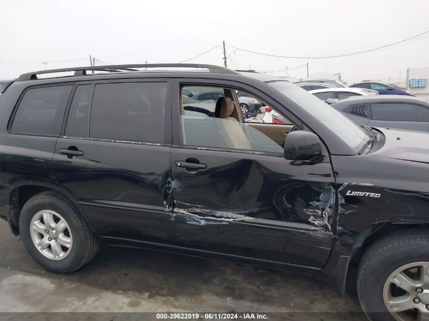 2003 Toyota Highlander Limited V6 VIN: JTEGF21A630109482 Lot: 39622019