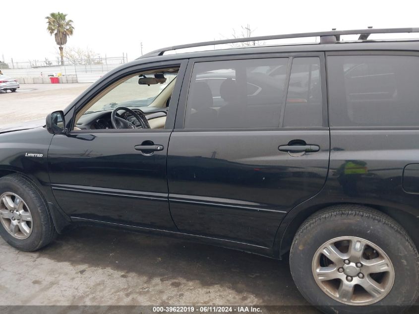 2003 Toyota Highlander Limited V6 VIN: JTEGF21A630109482 Lot: 39622019