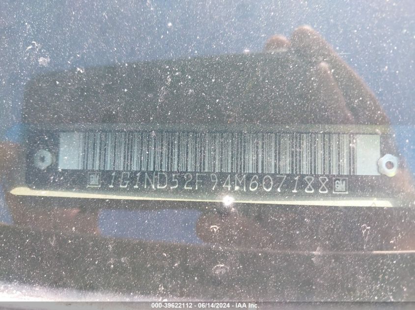 2004 Chevrolet Classic VIN: 1G1ND52F94M607188 Lot: 39622112