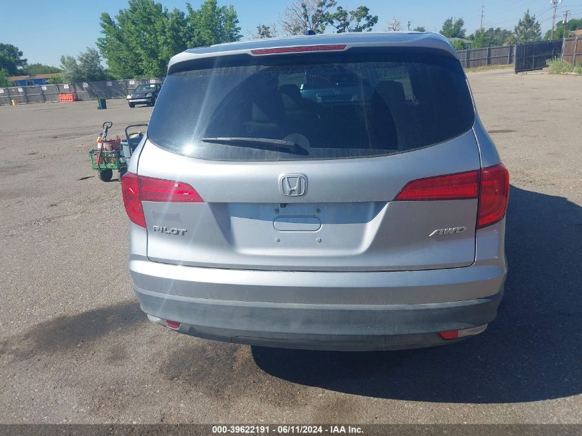 2016 Honda Pilot Ex-L VIN: 5FNYF6H58GB020819 Lot: 39622191