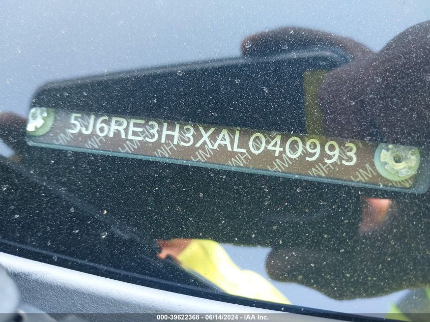 2010 Honda Cr-V Lx VIN: 5J6RE3H3XAL040993 Lot: 39622368