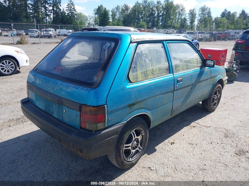 1994 Subaru Justy Dl VIN: JF1KA7227RB700103 Lot: 39622528