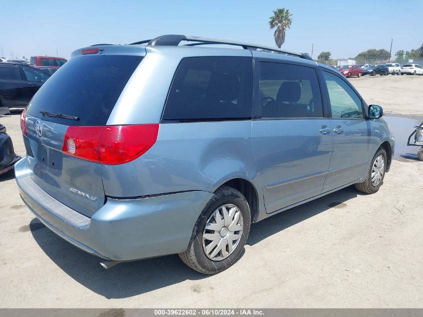 2010 Toyota Sienna Le VIN: 5TDKK4CC3AS293911 Lot: 39622602