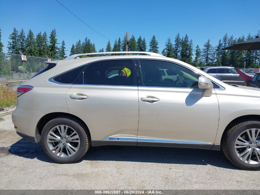 2013 Lexus Rx 450H 450 VIN: JTJBC1BA1D2062932 Lot: 39622697