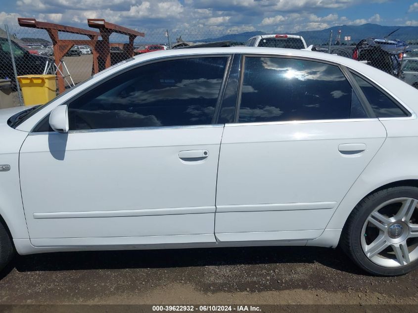 2007 Audi A4 2.0T VIN: WAUDF78E17A123025 Lot: 39622932