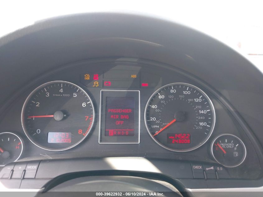 2007 Audi A4 2.0T VIN: WAUDF78E17A123025 Lot: 39622932