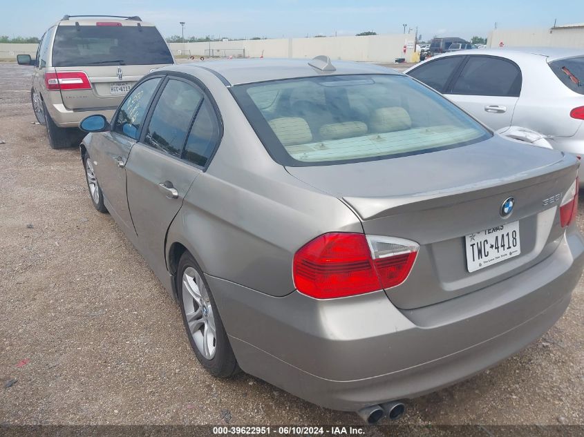 2008 BMW 328I VIN: WBAVA37538NL48070 Lot: 40253985