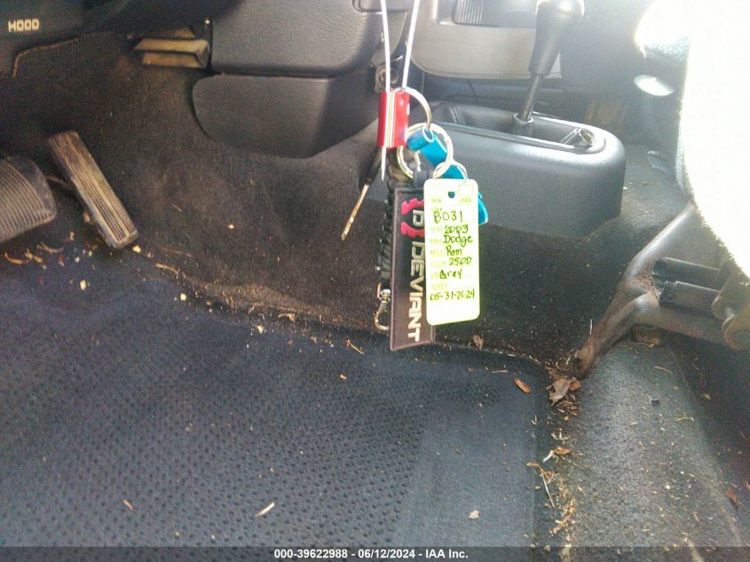 2003 Dodge Ram 2500 Slt/Laramie/St VIN: 3D7KU28603G767757 Lot: 39622988