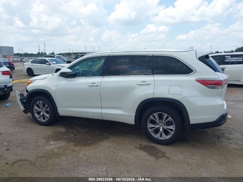 2014 Toyota Highlander Xle V6 VIN: 5TDKKRFH3ES007405 Lot: 39623056