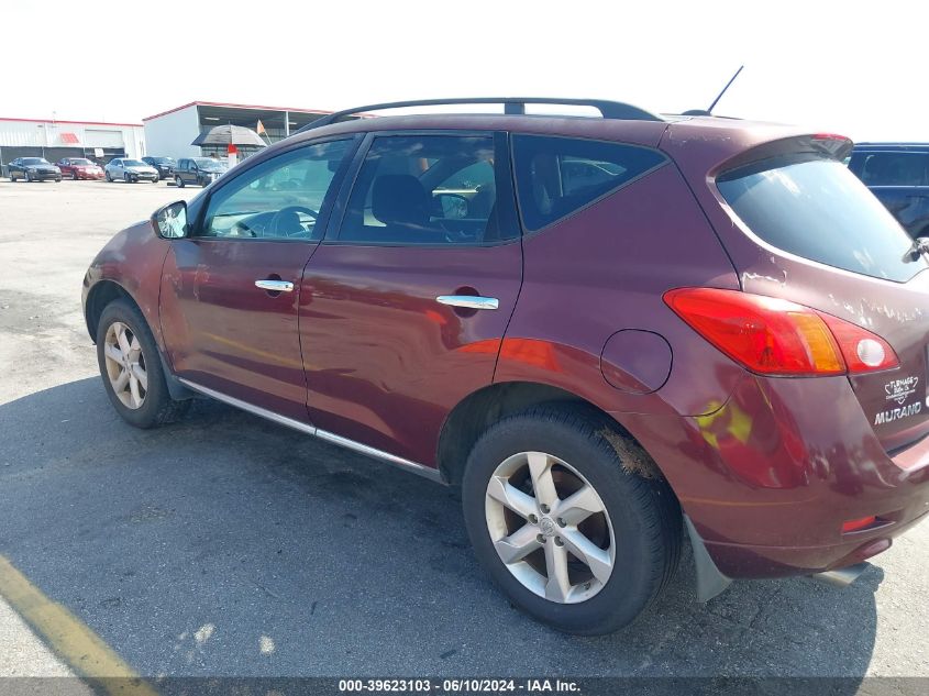 2009 Nissan Murano Sl VIN: JN8AZ18WX9W204196 Lot: 39623103