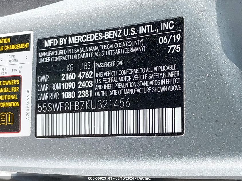 2019 MERCEDES-BENZ C 300 4MATIC - 55SWF8EB7KU321456