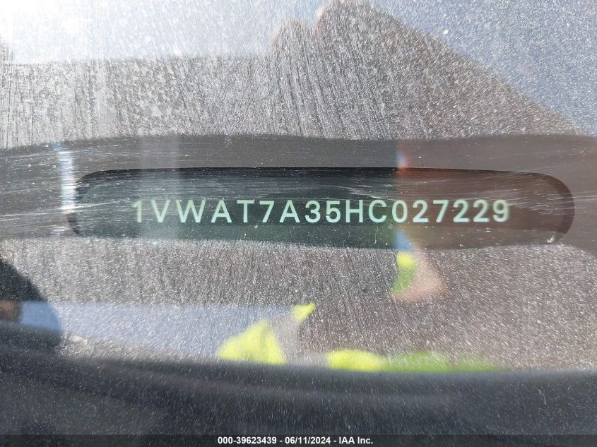 2017 Volkswagen Passat 1.8T S VIN: 1VWAT7A35HC027229 Lot: 39623439