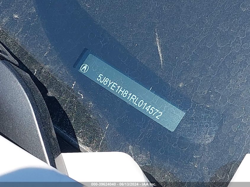 2024 Acura Mdx Advance Package VIN: 5J8YE1H81RL014572 Lot: 39624040