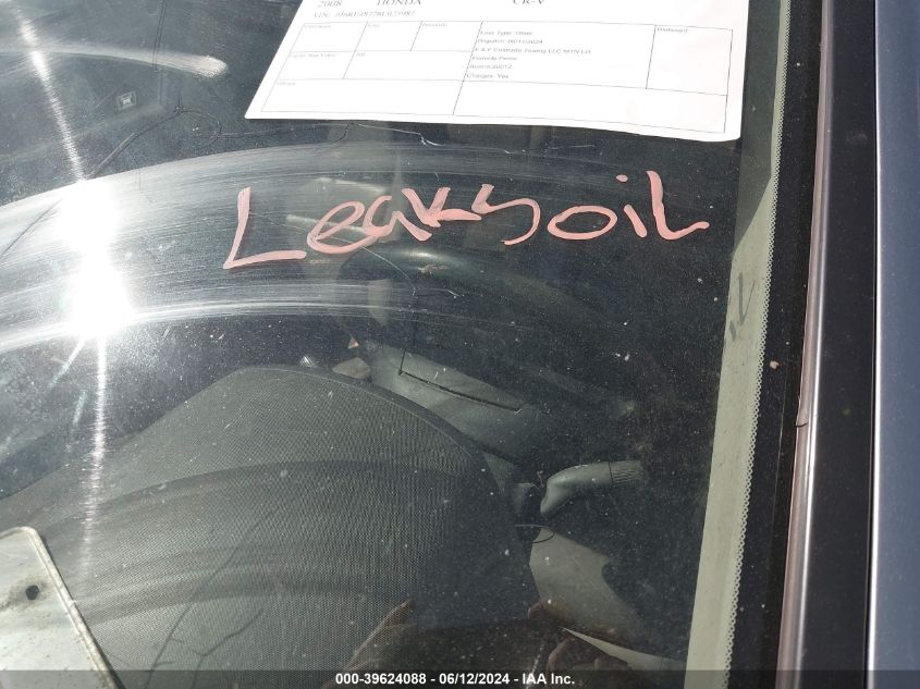 2008 Honda Cr-V Ex-L VIN: 5J6RE48728L025987 Lot: 39624088