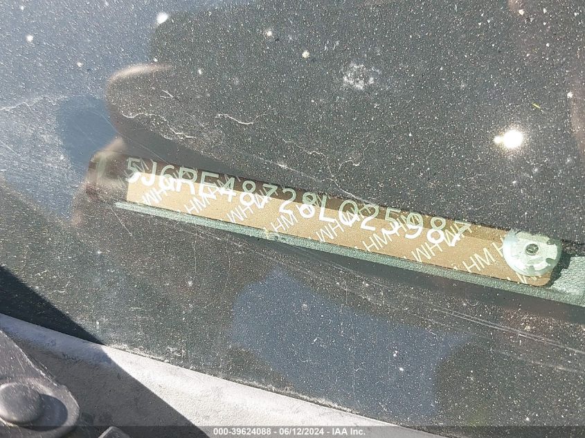 2008 Honda Cr-V Ex-L VIN: 5J6RE48728L025987 Lot: 39624088