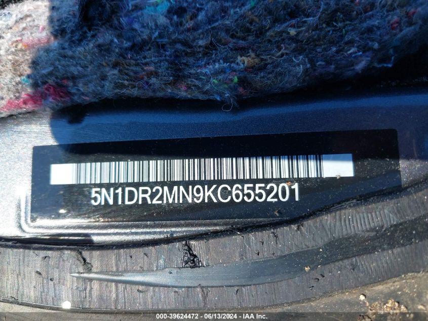 2019 Nissan Pathfinder Sl VIN: 5N1DR2MN9KC655201 Lot: 39624472