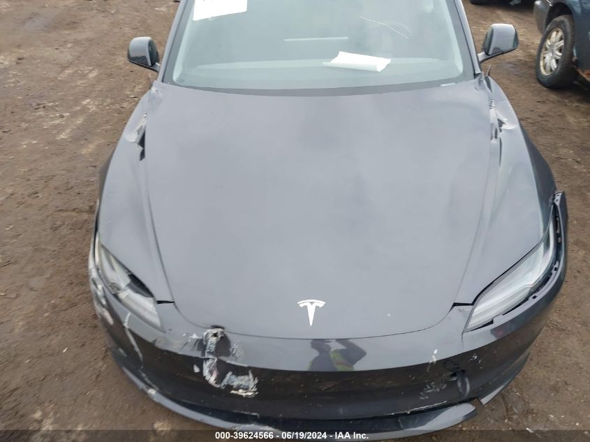 2024 Tesla Model 3 Long Range Dual Motor All-Wheel Drive VIN: 5YJ3E1EBXRF718426 Lot: 39624566