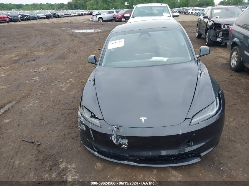 2024 Tesla Model 3 Long Range Dual Motor All-Wheel Drive VIN: 5YJ3E1EBXRF718426 Lot: 39624566