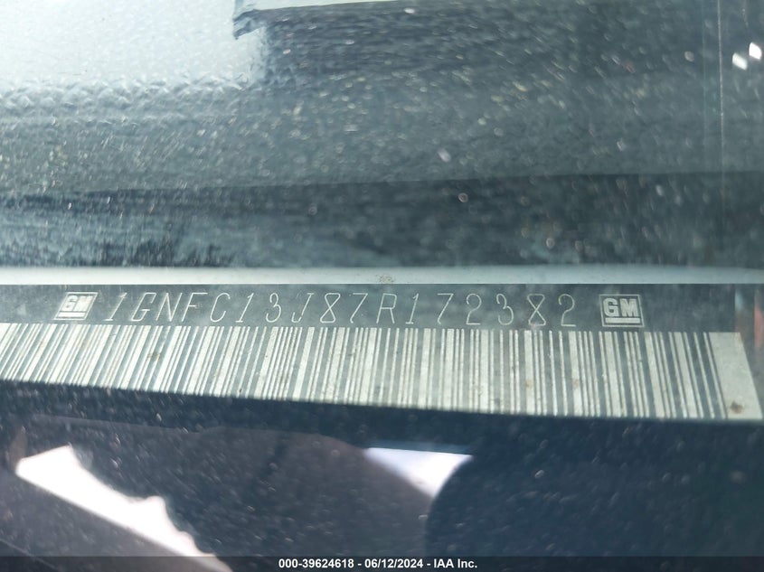2007 Chevrolet Tahoe Lt VIN: 1GNFC13J87R172382 Lot: 39624618
