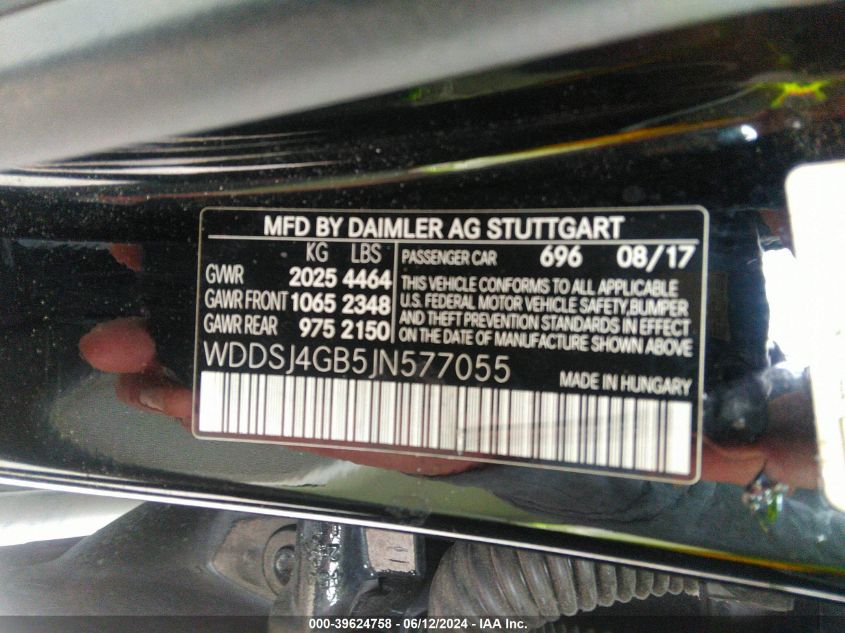 WDDSJ4GB5JN577055 2018 Mercedes-Benz Cla 250 4Matic