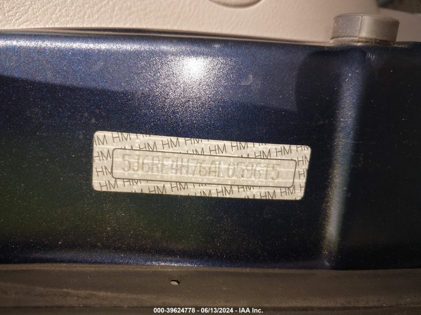 2010 Honda Cr-V Ex-L VIN: 5J6RE4H76AL059615 Lot: 39624778