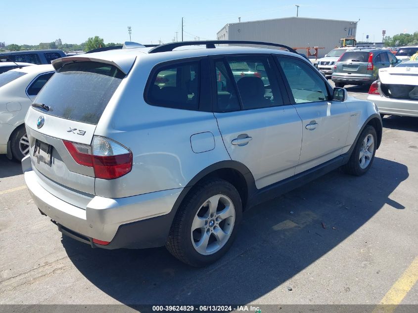 2008 BMW X3 3.0Si VIN: WBXPC93488WJ03283 Lot: 39624829