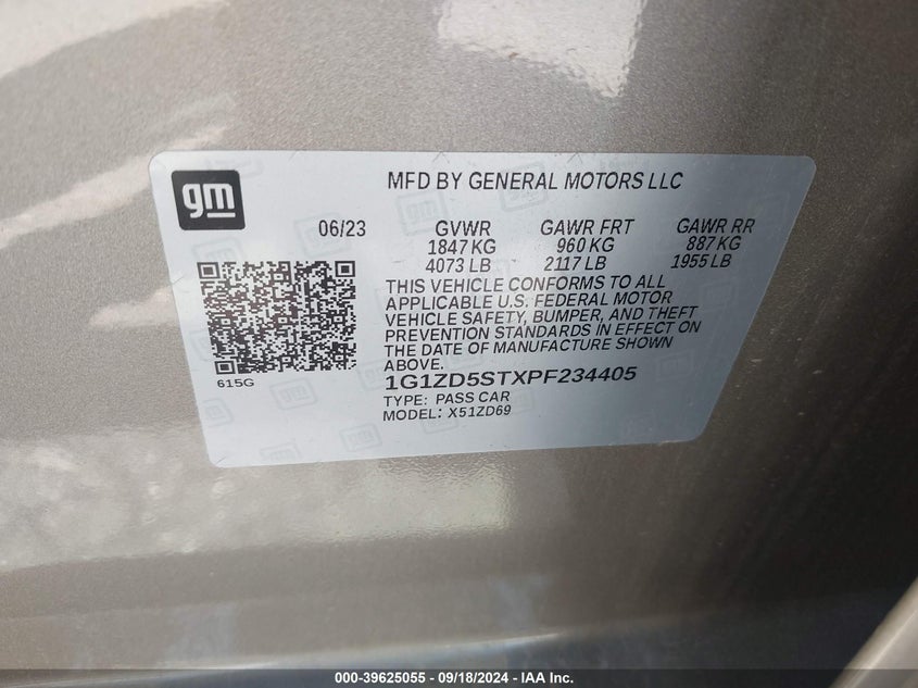 2023 CHEVROLET MALIBU FWD 1LT - 1G1ZD5STXPF234405