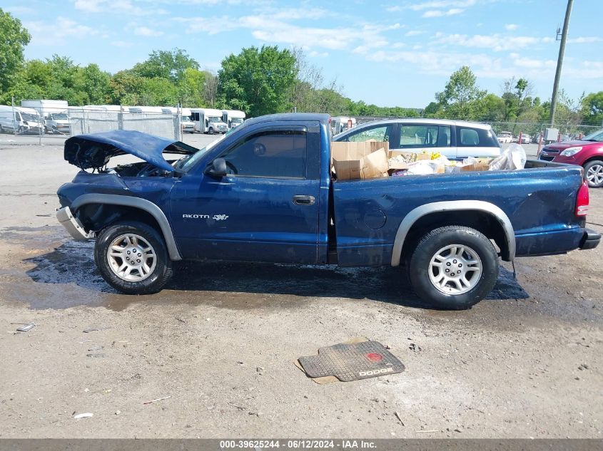 2002 Dodge Dakota VIN: 1B7FL16X12S530416 Lot: 39625244