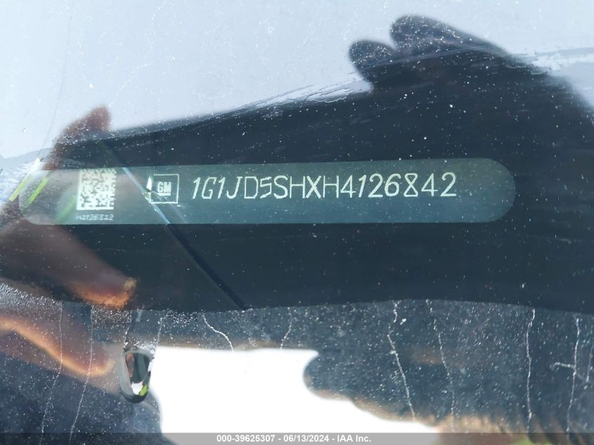 2017 Chevrolet Sonic Lt Auto VIN: 1G1JD5SHXH4126842 Lot: 39625307