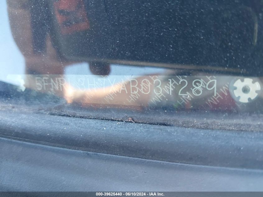 2010 Honda Odyssey Ex-L VIN: 5FNRL3H7XAB031289 Lot: 39625440