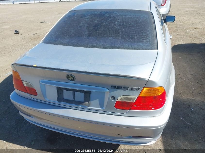 2001 BMW 325Ci VIN: WBABN33421JW55215 Lot: 39625681