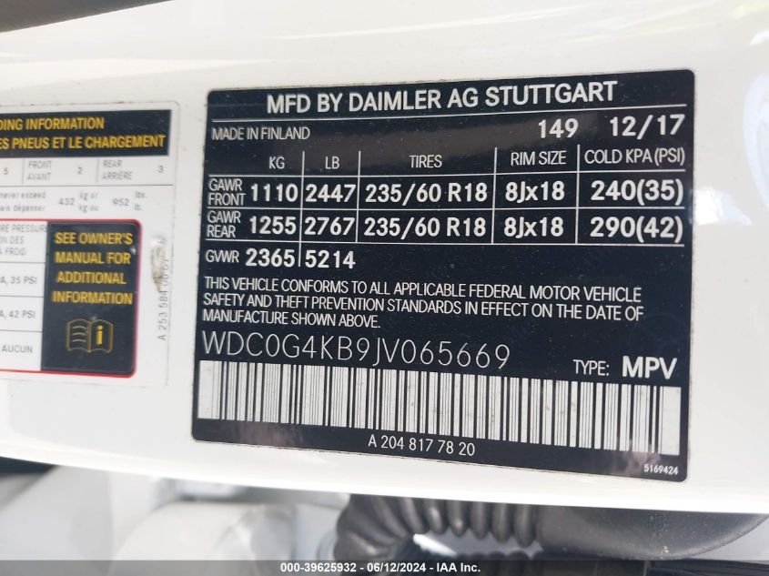 2018 MERCEDES-BENZ GLC 300 4MATIC - WDC0G4KB9JV065669