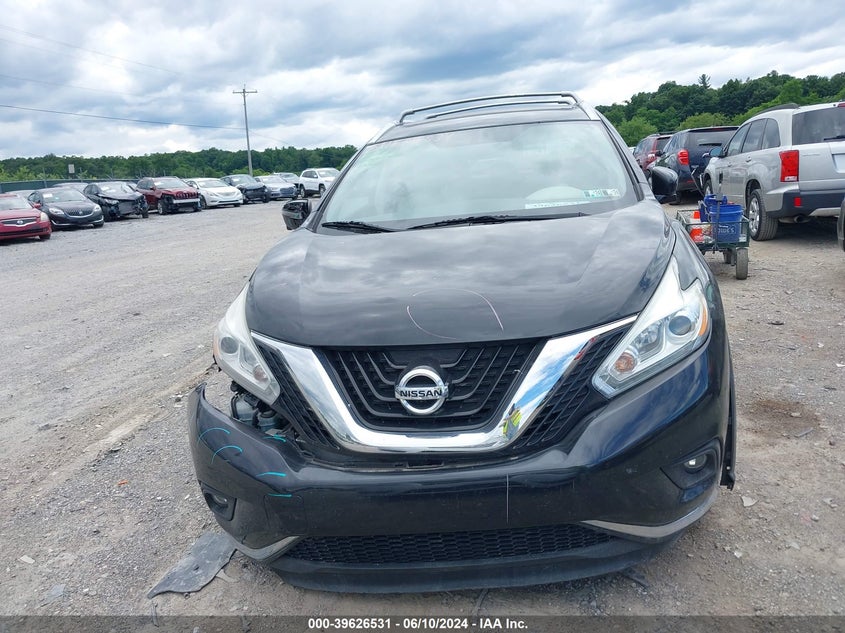 2016 Nissan Murano Sl VIN: 5N1AZ2MH2GN138010 Lot: 39626531