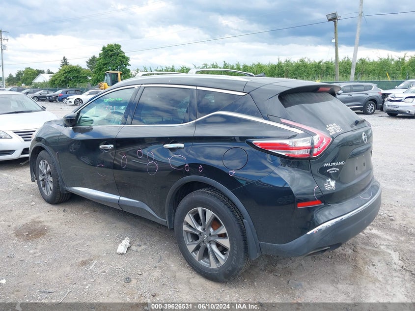2016 Nissan Murano Sl VIN: 5N1AZ2MH2GN138010 Lot: 39626531