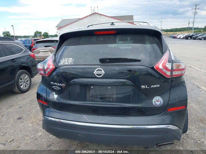 2016 Nissan Murano Sl VIN: 5N1AZ2MH2GN138010 Lot: 39626531